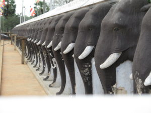 Elefanter som udsmykning omkring Ruwanweli Dagoba