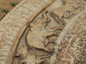 Slice of moonstone with elephants