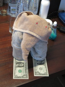 Elephant made of washcloths