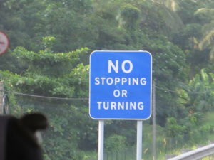 Do not stop and do not turn over the Motorway