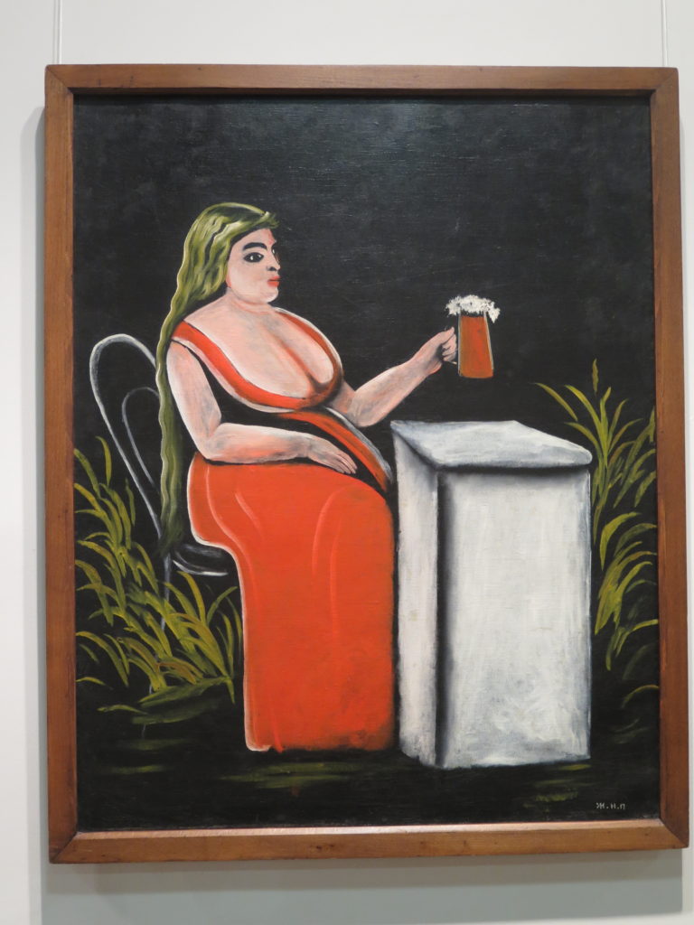 Woman with a Mug of Beer "Kvinde med et krus øl" af Pirosmani
