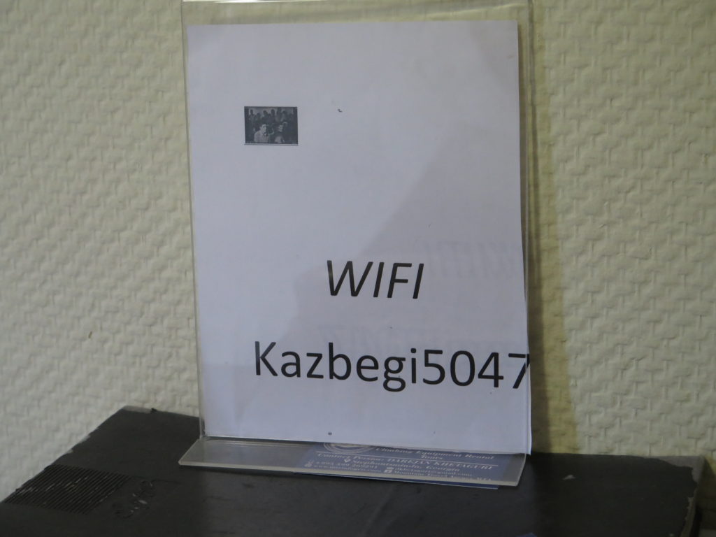 Wifi-kode på hotel nær Kazbegi
