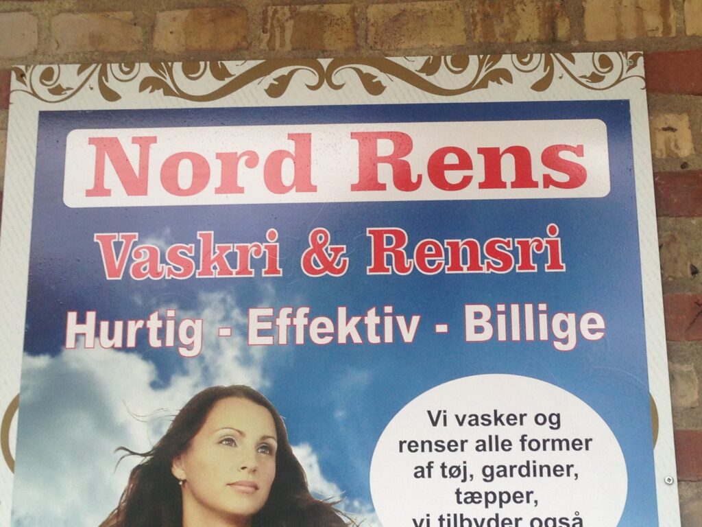 Vaskri & Rensri. Eksempel på morsomme skilte i Aarhus