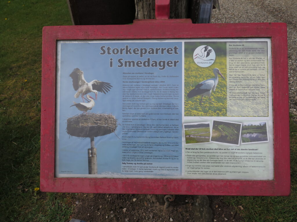 Informationstavle de to storke i Smedager