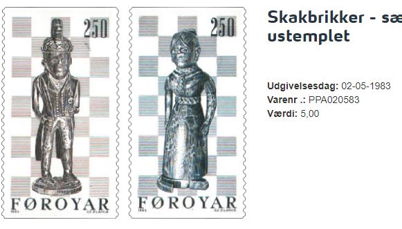skak på frimærker fra 1963 fra Færøerne
